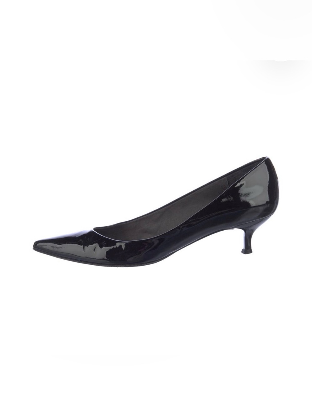 Stuart Weitzman Black Patent Kitten Heels